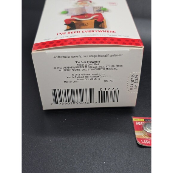 Hallmark I've Been Everywhere Magic Sound Ornament Santa w/Map NIB New Batteries - Picture 12 of 12